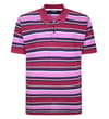 Thumbnail Front view of cassis striped short-sleeve polo shirt.